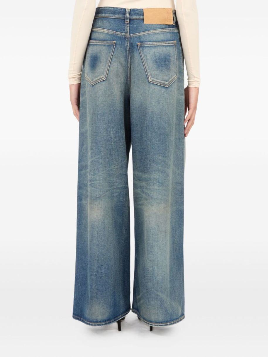 MM6 Maison Margiela Wide-leg Denim Cotton Jeans - Clear Blue
