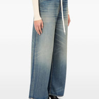 MM6 Maison Margiela Wide-leg Denim Cotton Jeans - Clear Blue