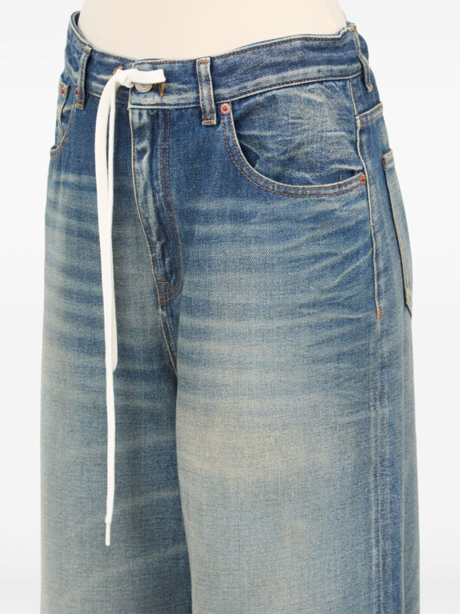 MM6 Maison Margiela Wide-leg Denim Cotton Jeans - Clear Blue