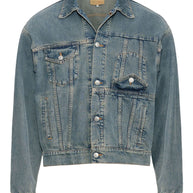 MM6 Maison Margiela Denim Cotton Jacket - Clear Blue