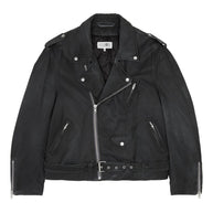 MM6 Maison Margiela Cotton-viscose Biker Jacket - Black