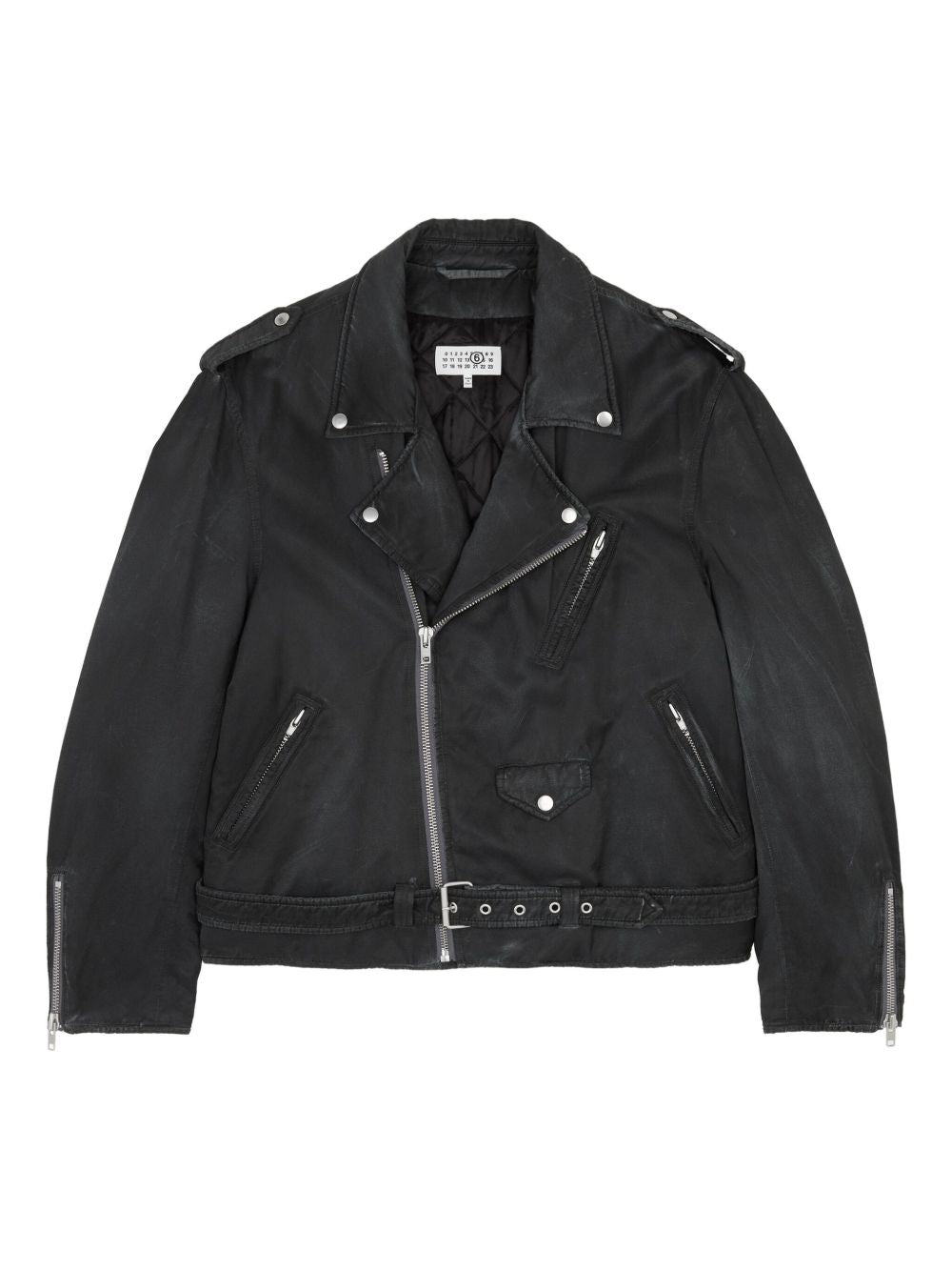 MM6 Maison Margiela Cotton-viscose Biker Jacket - Black