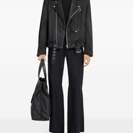 MM6 Maison Margiela Cotton-viscose Biker Jacket - Black