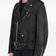 MM6 Maison Margiela Cotton-viscose Biker Jacket - Black
