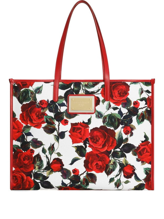 Dolce & Gabbana Large Canvas Tote Bag - Red