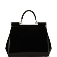 Dolce & Gabbana Sicly Large Patent Leather Handbag - Black