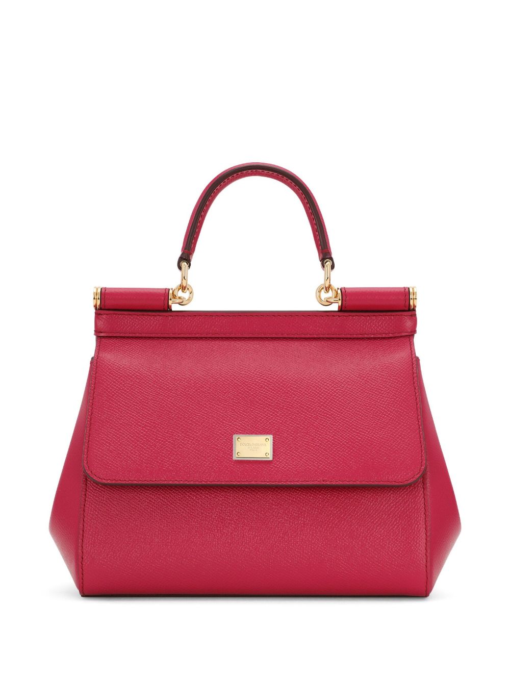Dolce & Gabbana Sicily Medium Leather Handbag - Fuchsia