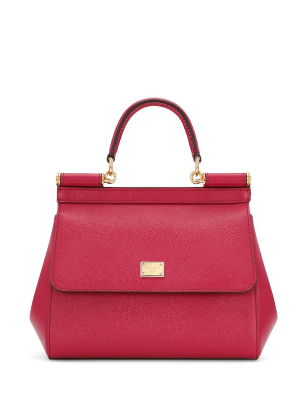 Dolce & Gabbana Sicily Medium Leather Handbag - Fuchsia