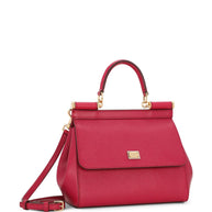 Dolce & Gabbana Sicily Medium Leather Handbag - Fuchsia