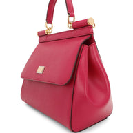 Dolce & Gabbana Sicily Medium Leather Handbag - Fuchsia