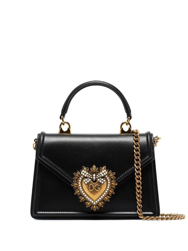 Dolce & Gabbana Devotion Small Leather Handbag - Black
