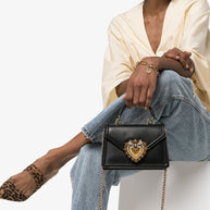 Dolce & Gabbana Devotion Small Leather Handbag - Black