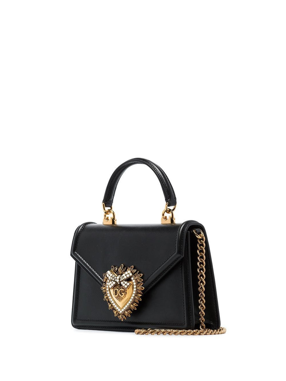 Dolce & Gabbana Devotion Small Leather Handbag - Black