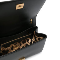 Dolce & Gabbana Devotion Medium Leather Shoulder Bag - Black
