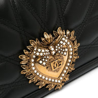 Dolce & Gabbana Devotion Medium Leather Shoulder Bag - Black