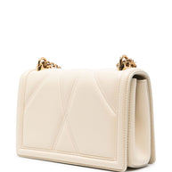 Dolce & Gabbana Devotion Medium Leather Shoulder Bag - Beige