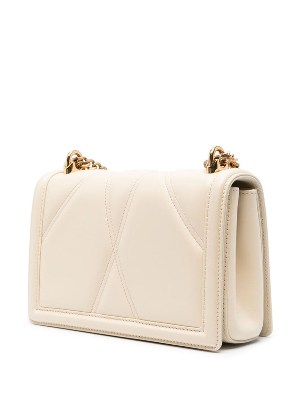 Dolce & Gabbana Devotion Medium Leather Shoulder Bag - Beige