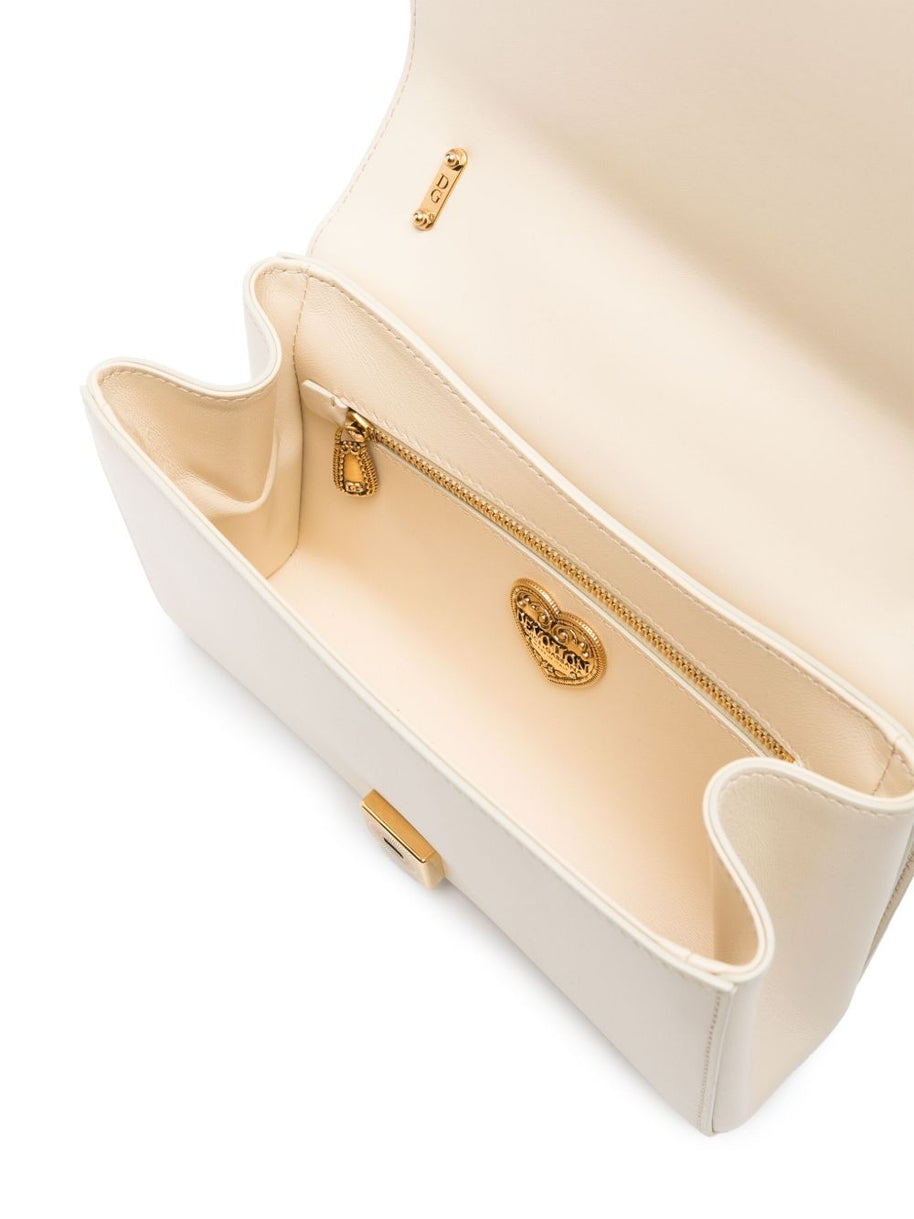 Dolce & Gabbana Devotion Medium Leather Shoulder Bag - Beige