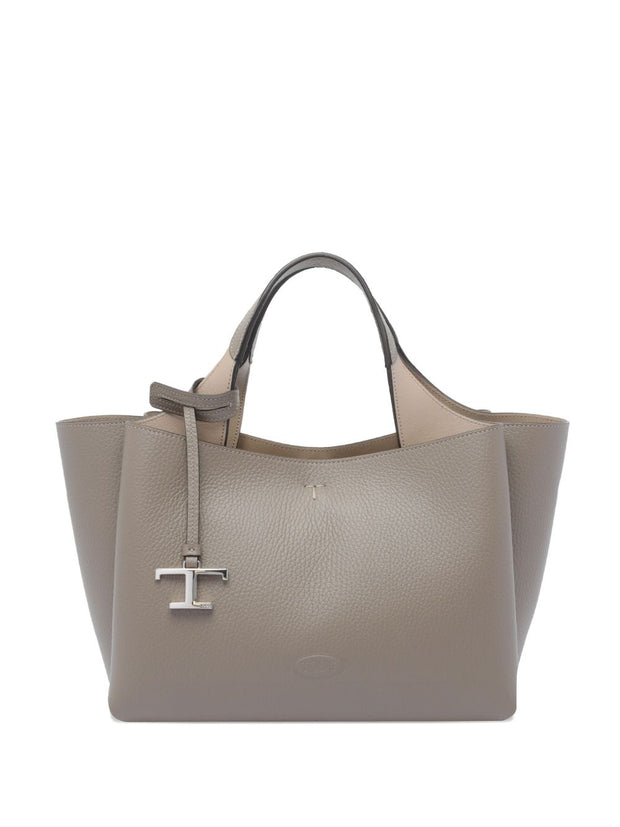 Tod's Mini Leather Shopping Bag - Grey