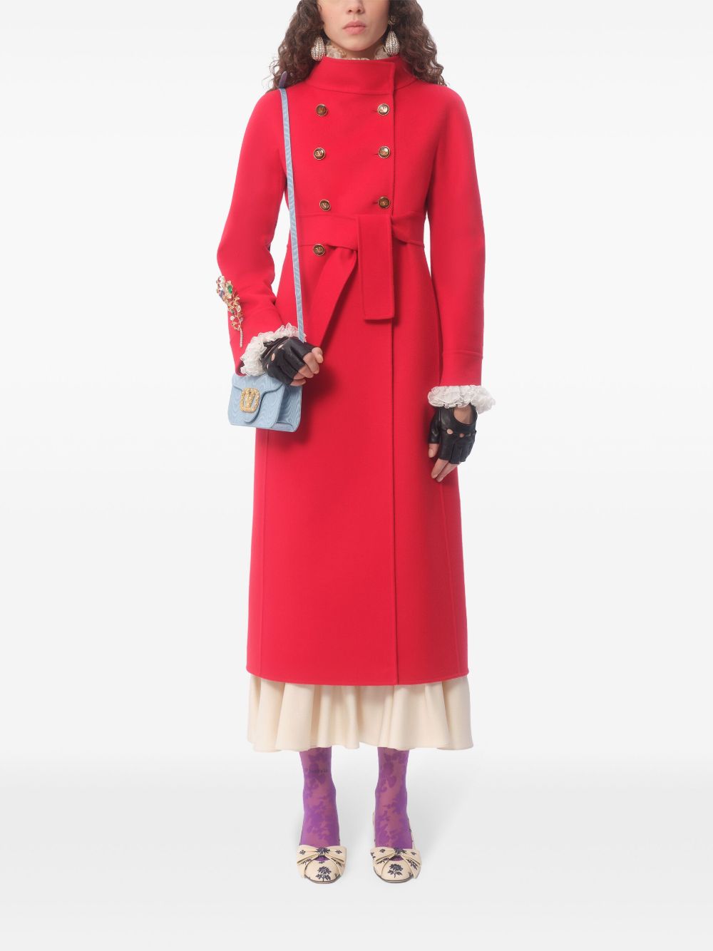 Valentino Garavani Locò Moiré Fabric Clutch With Jewel Logo