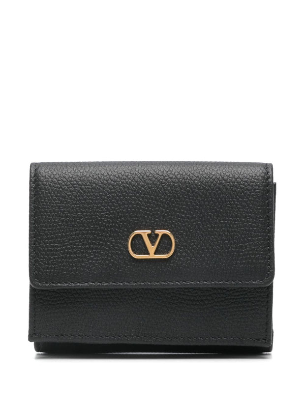 Valentino Garavani Vlogo Leather Wallet - Black