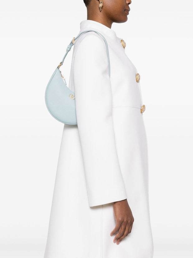 Valentino Garavani VLogo Signature Mini Leather Hobo Bag - Clear Blue
