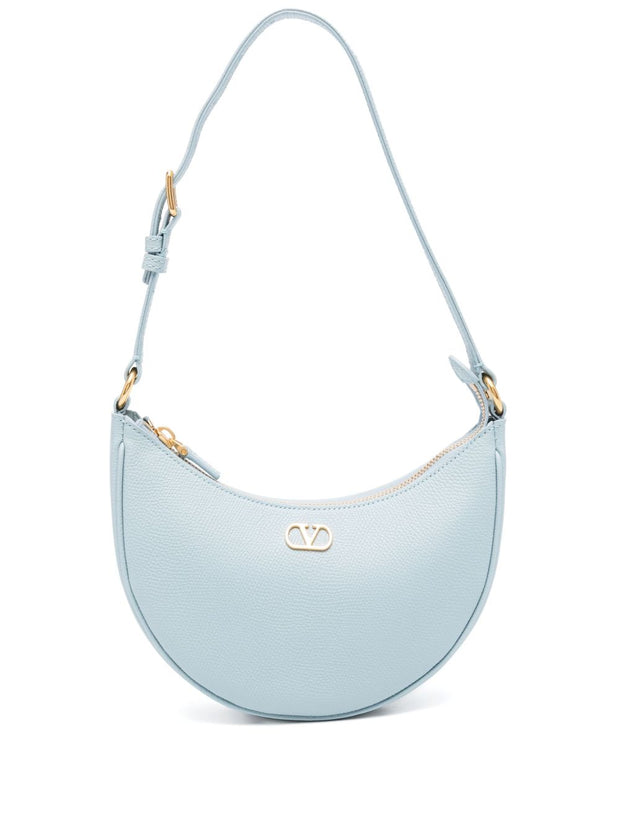 Valentino Garavani VLogo Signature Mini Leather Hobo Bag - Clear Blue