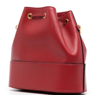 Valentino Garavani VLogo Signature Leather Mini Bucket Bag - Red
