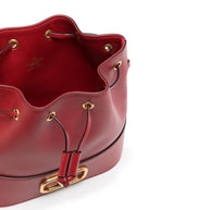 Valentino Garavani VLogo Signature Leather Mini Bucket Bag - Red