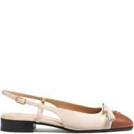 Valentino Garavani Valet Du Roi Leather Slingback Flats - White