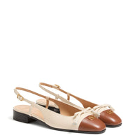 Valentino Garavani Valet Du Roi Leather Slingback Flats - White