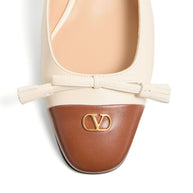 Valentino Garavani Valet Du Roi Leather Slingback Flats - White