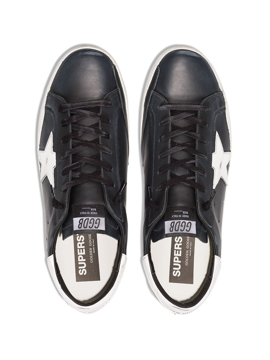 Golden Goose Super-Star Leather Sneakers - Black