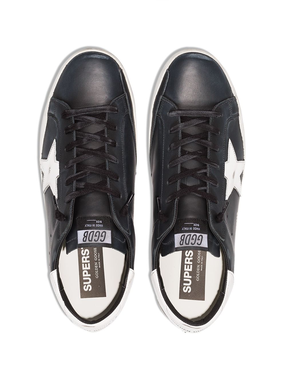 Golden Goose Super-Star Leather Sneakers - Black
