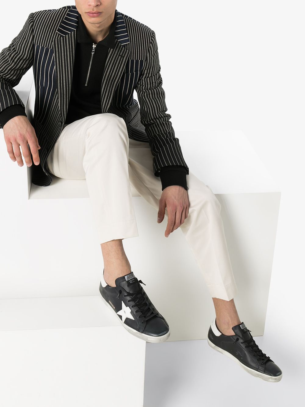 Golden Goose Super-Star Leather Sneakers - Black