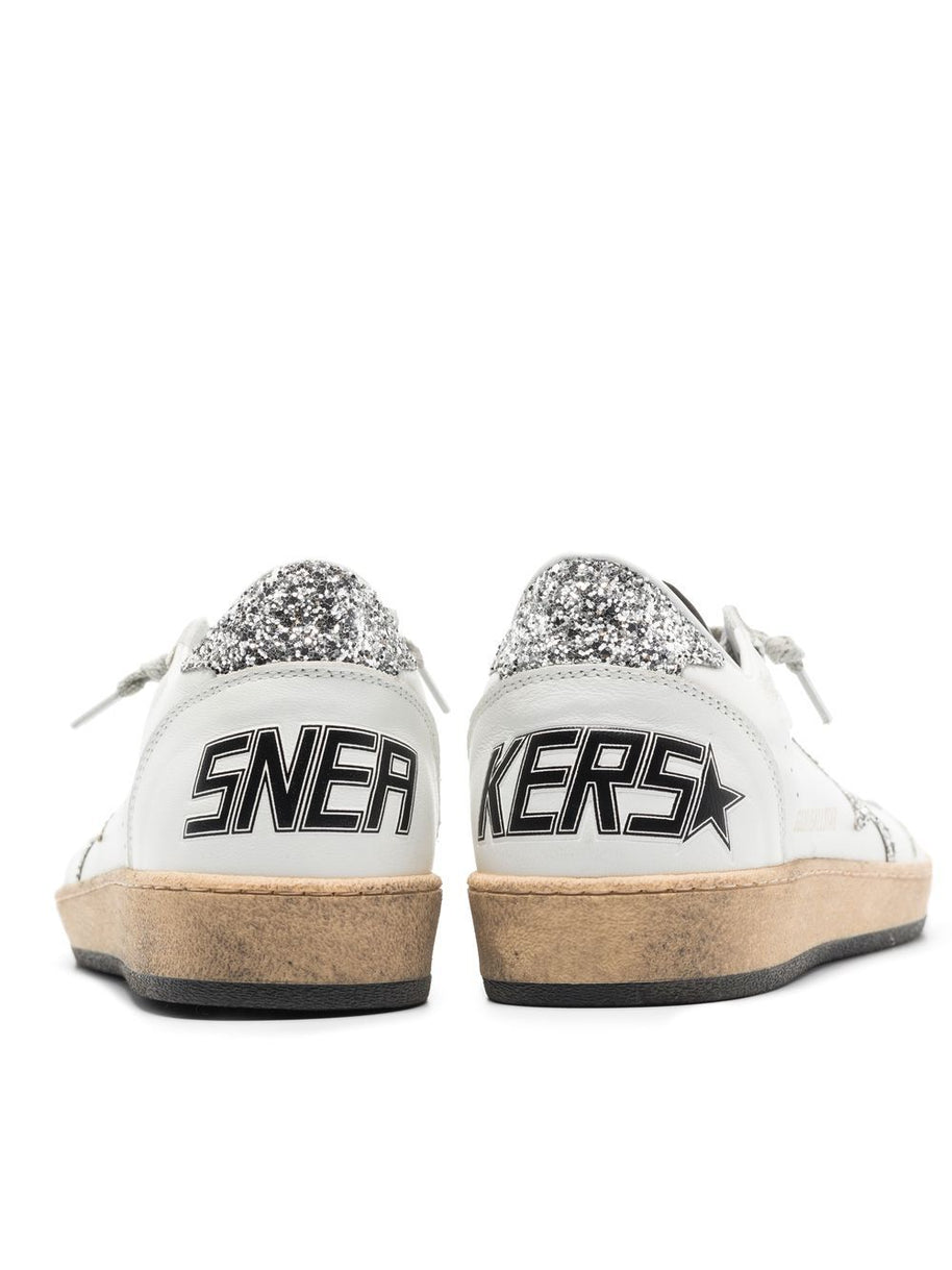 Golden Goose Ball Star Leather Sneakers - Silver