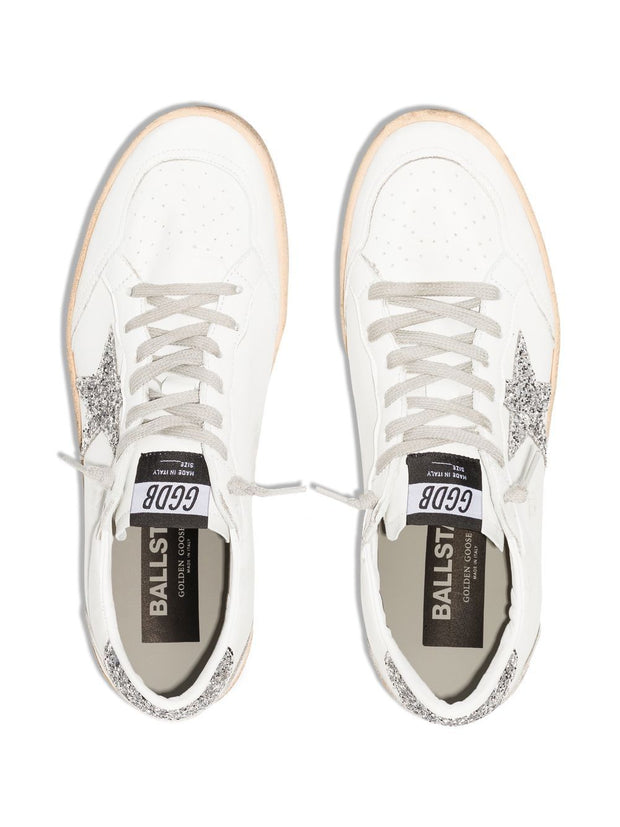 Golden Goose Ball Star Leather Sneakers - Silver