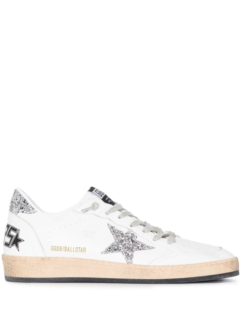 Golden Goose Ball Star Leather Sneakers - Silver
