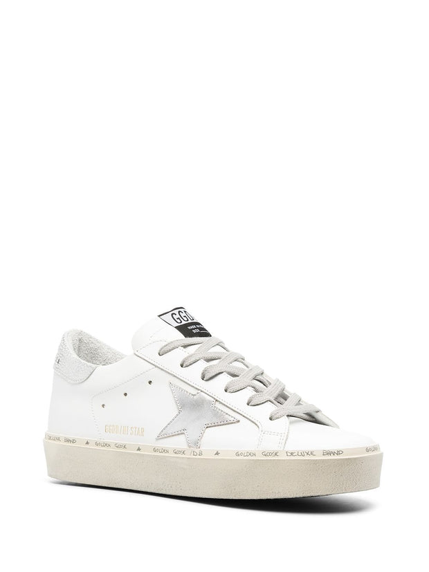 Golden Goose Hi Star Suede Leather Sneakers - Silver