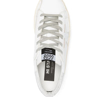 Golden Goose Hi Star Suede Leather Sneakers - Silver