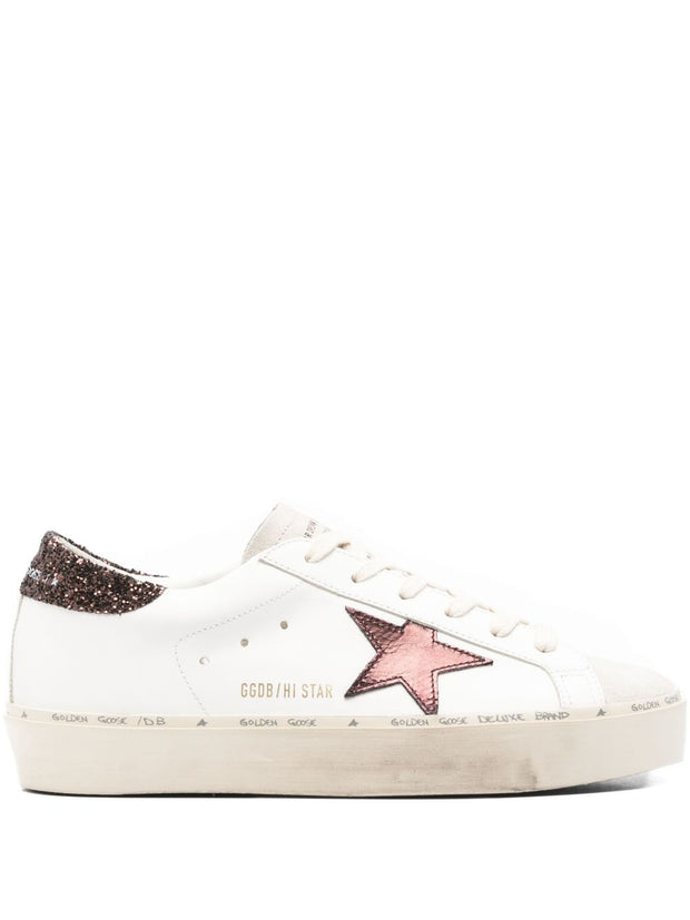 Golden Goose Hi Star Leather Sneakers - Brown