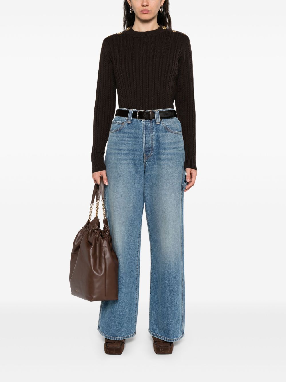 Golden Goose Wool Crewneck Sweater Brown