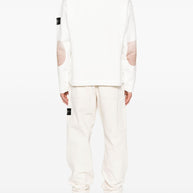 Stone Island Logo Cotton Crewneck Sweatshirt - White