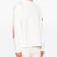 Stone Island Logo Cotton Crewneck Sweatshirt - White