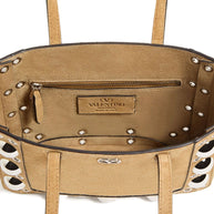 Valentino Garavani Nellcote Mini Suede Leather Tote Bag -Beige