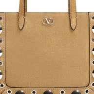 Valentino Garavani Nellcote Mini Suede Leather Tote Bag -Beige