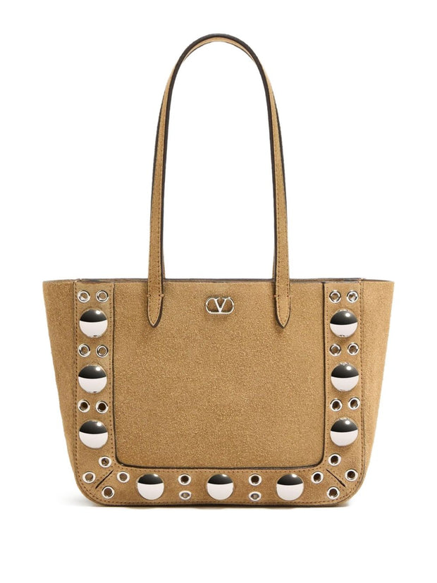 Valentino Garavani Nellcote Mini Suede Leather Tote Bag -Beige