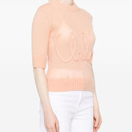 Chloé Logo Wool Sweater - Pink
