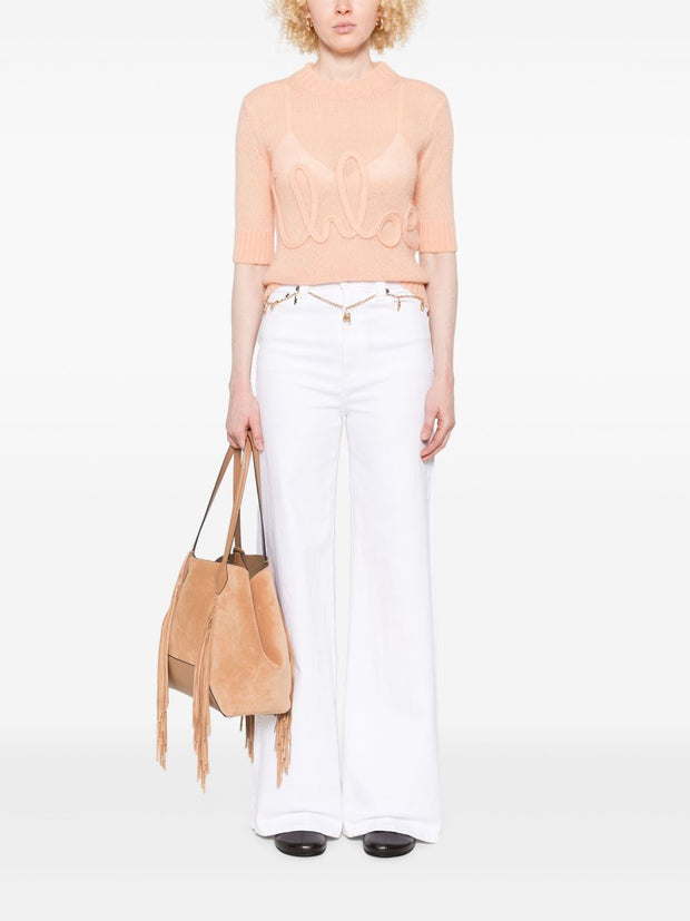 Chloé Logo Wool Sweater - Pink