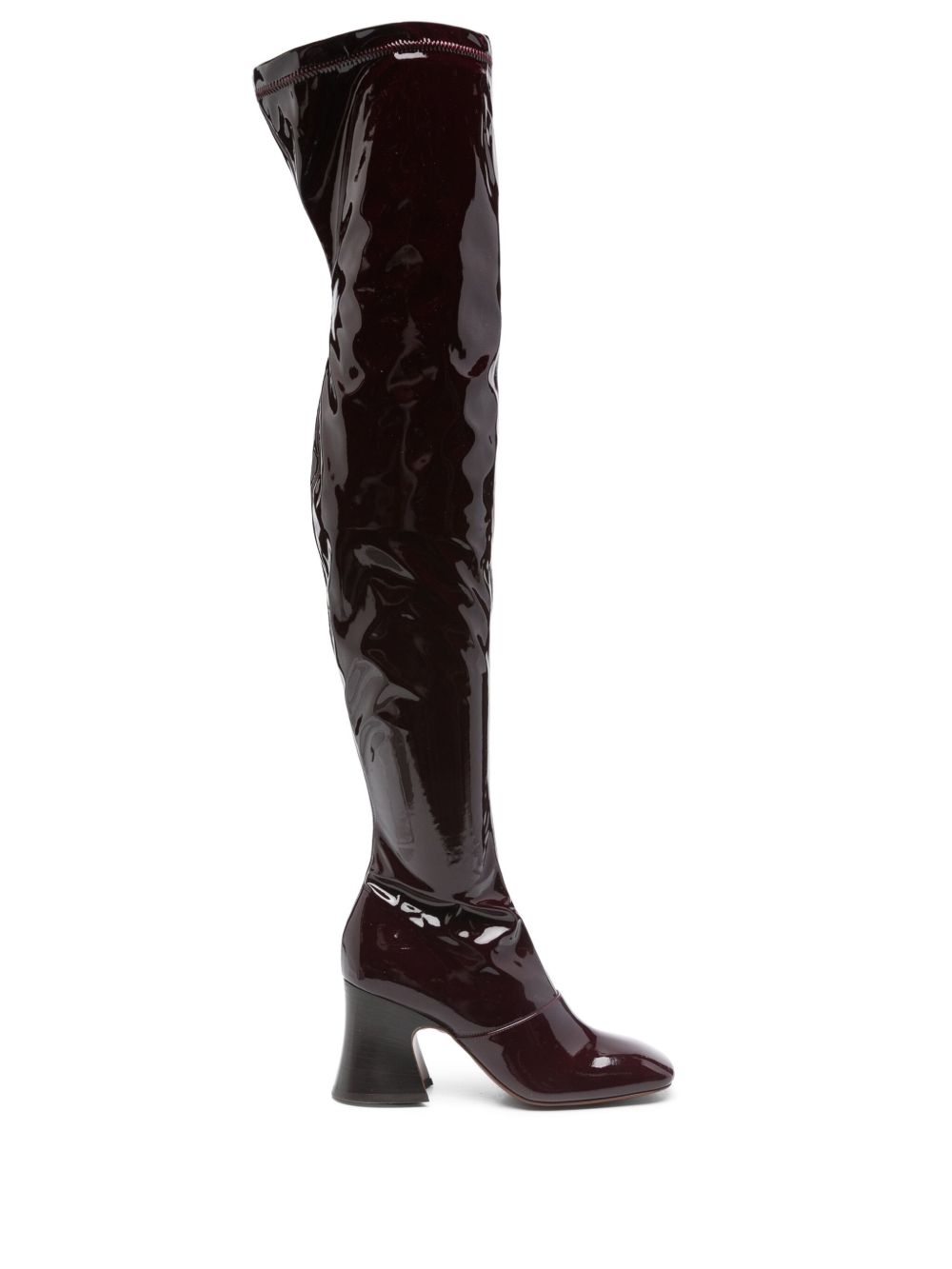 Chloé Janis Patent Leather Over-the-knee Boots Bordeaux